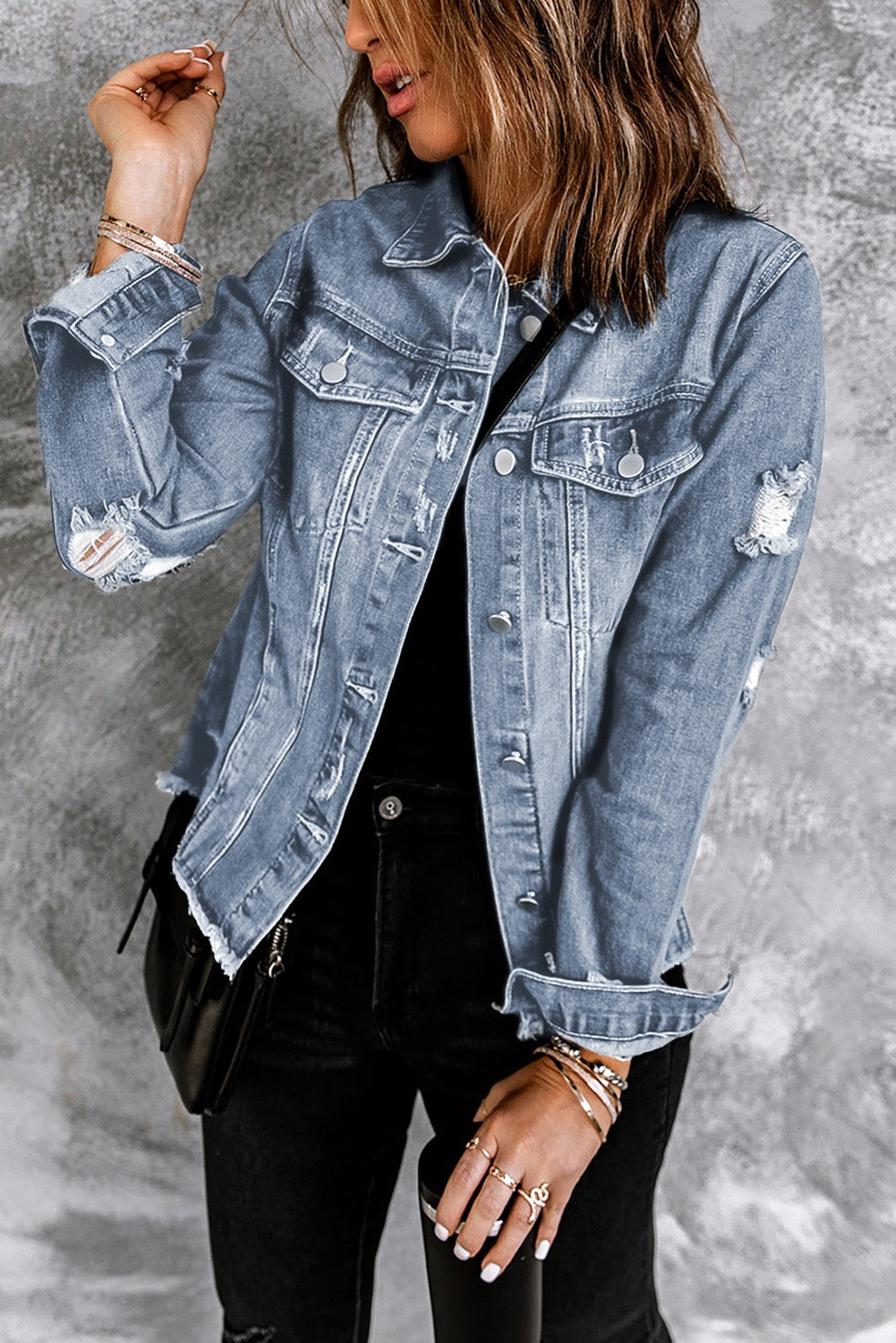 RAW HEM DENIM JACKET
