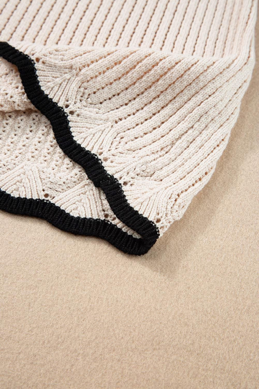 CREAM CROCHET FLOUNCE TOP