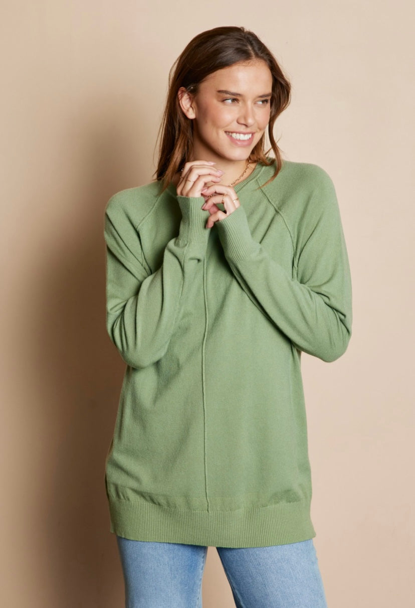 MOSS SOFT TOUCH SEAM DETAIL SWEATER