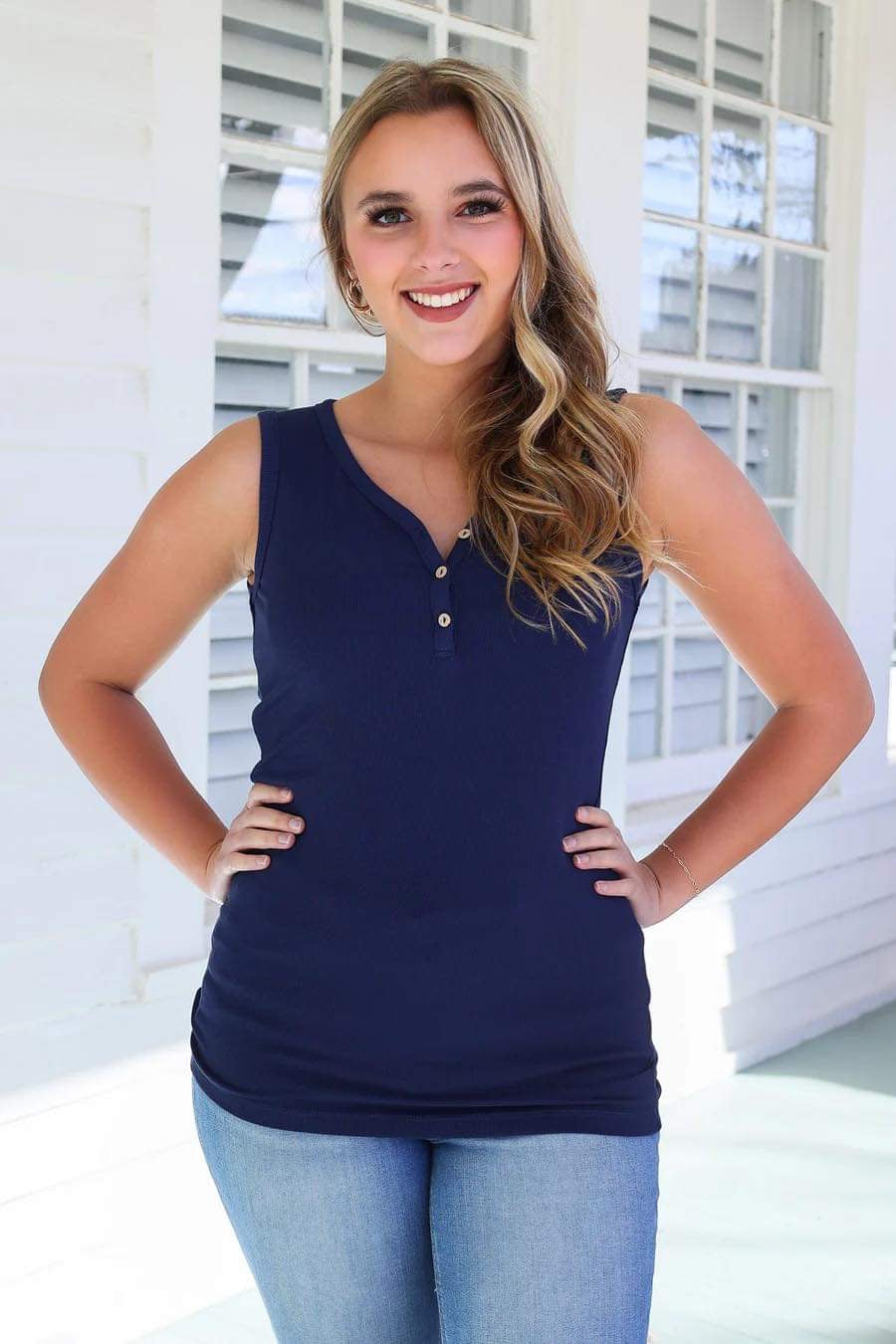 NAVY ADDISON HENLEY TANK