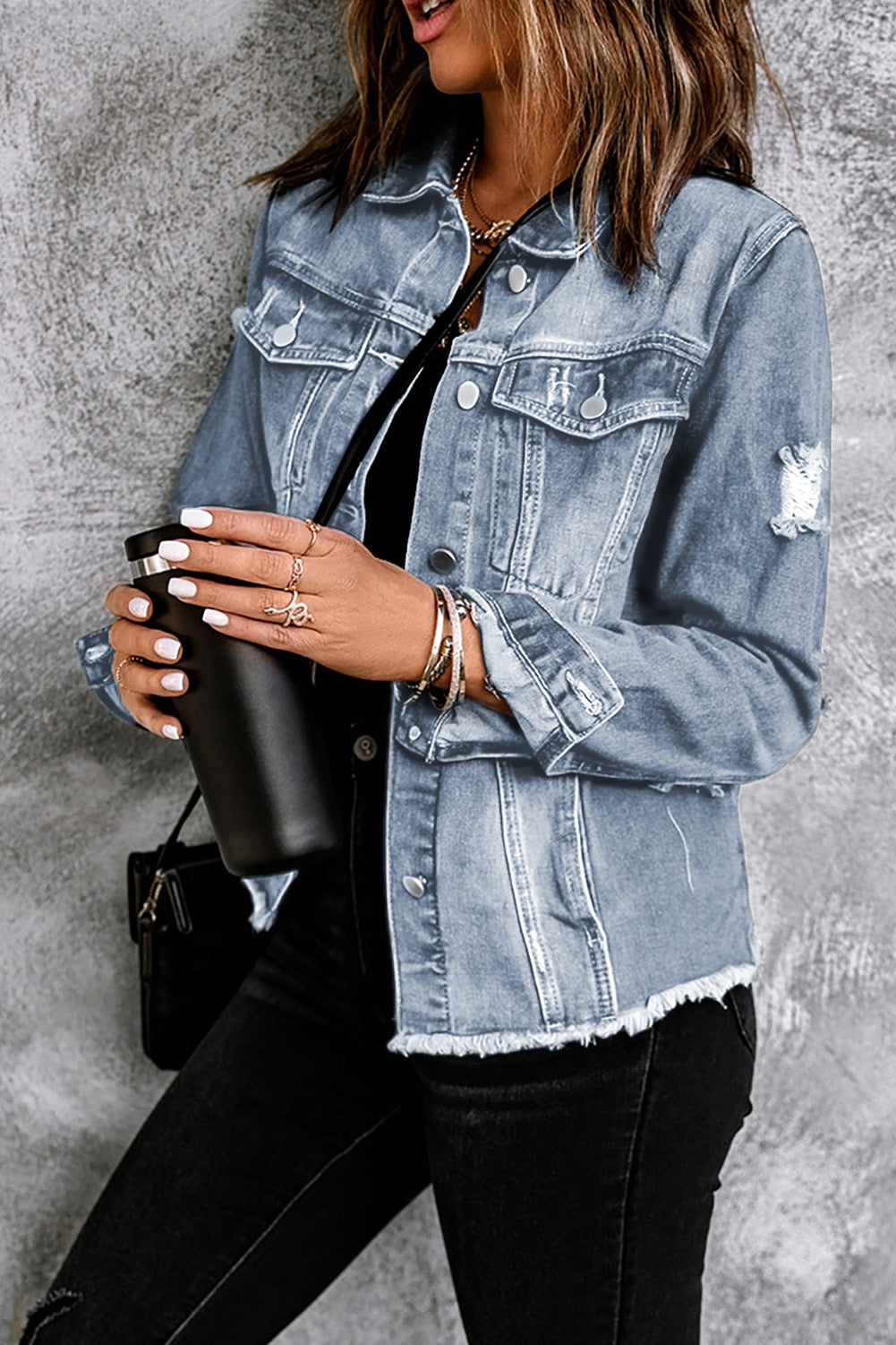 RAW HEM DENIM JACKET