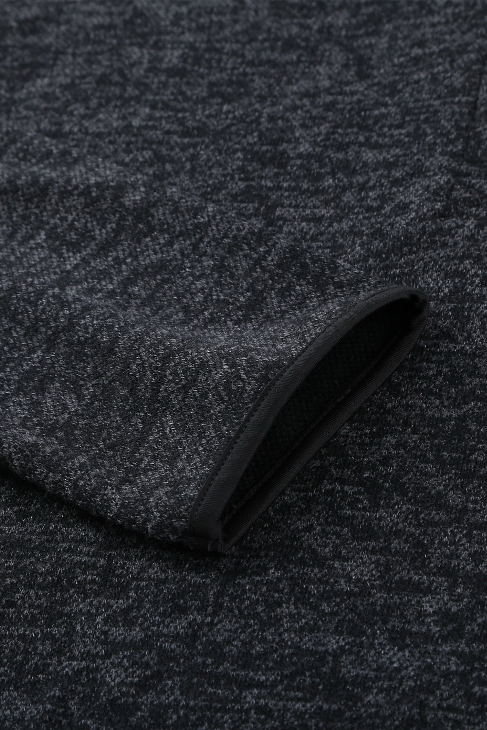 BLACK HEATHER SNAP BUTTON HOODED PULLOVER