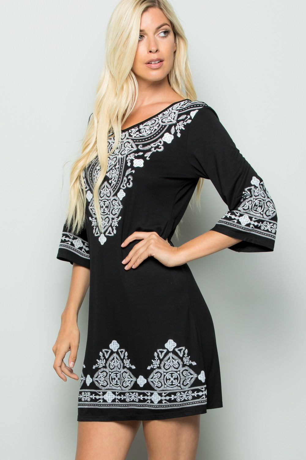 DAMASK PRINT DRESS