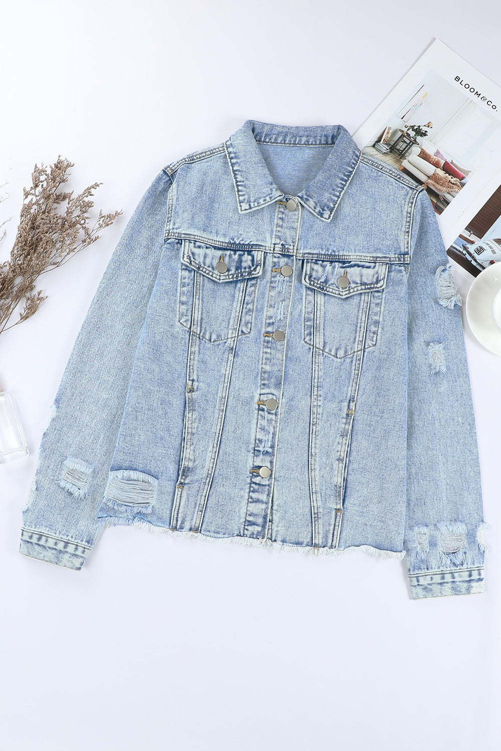 RAW HEM DENIM JACKET
