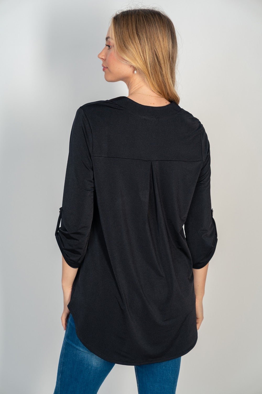 GABBY 3/4 BUTTON SLEEVE TOP (multiple colors)