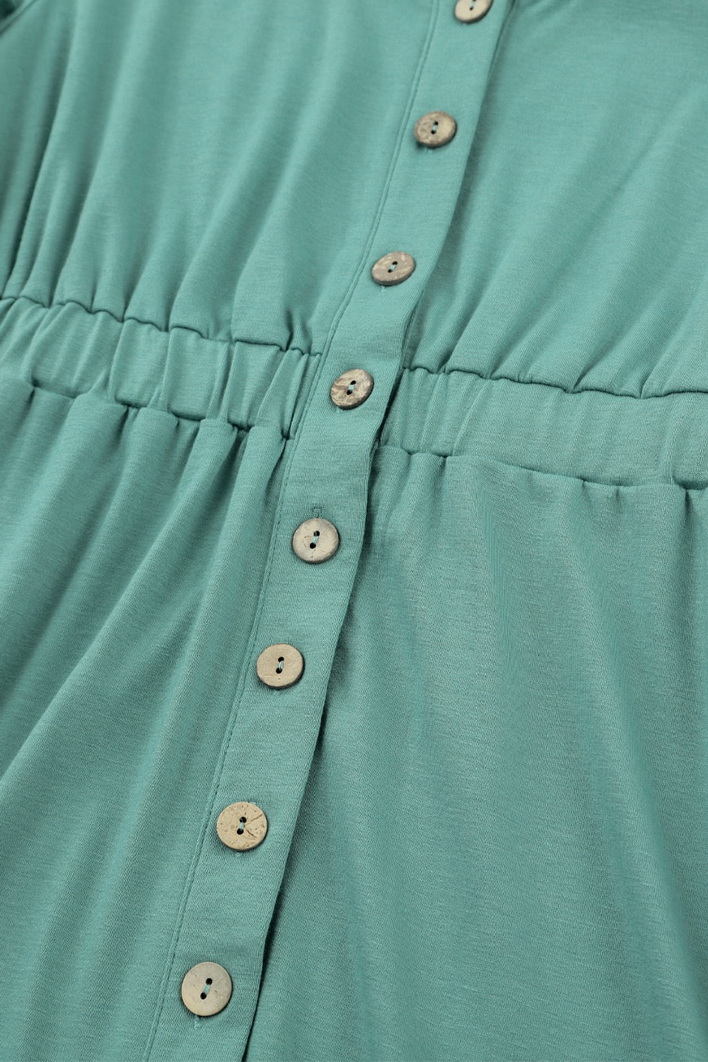 GREEN BUTTON DOWN LONG SLEEVE DRESS