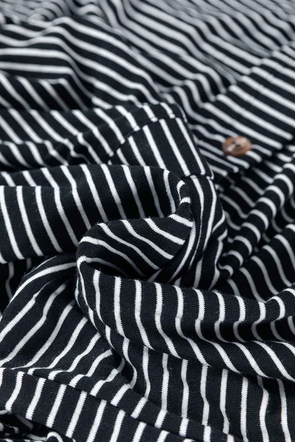 BLACK & WHITE STRIPED BUTTON DOWN WIDE LEG SLEEVELESS JUMPSUIT