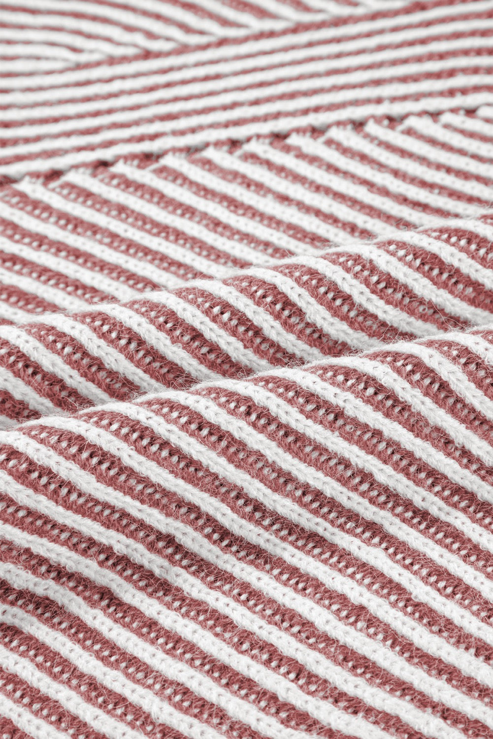 PREORDER RED DAHLIA STRIPED RIBBED KNIT BOATNECK BAGGY SWEATER