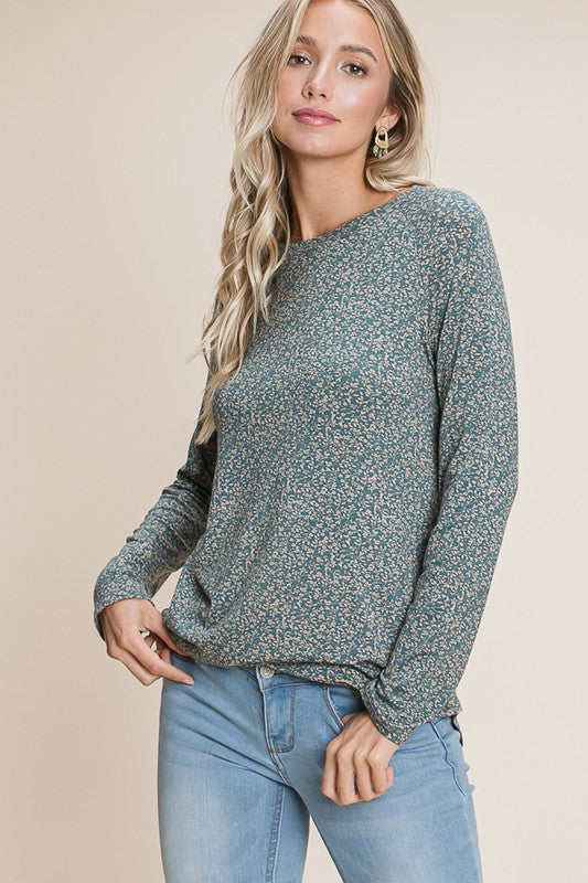 TEAL FLORAL TOP