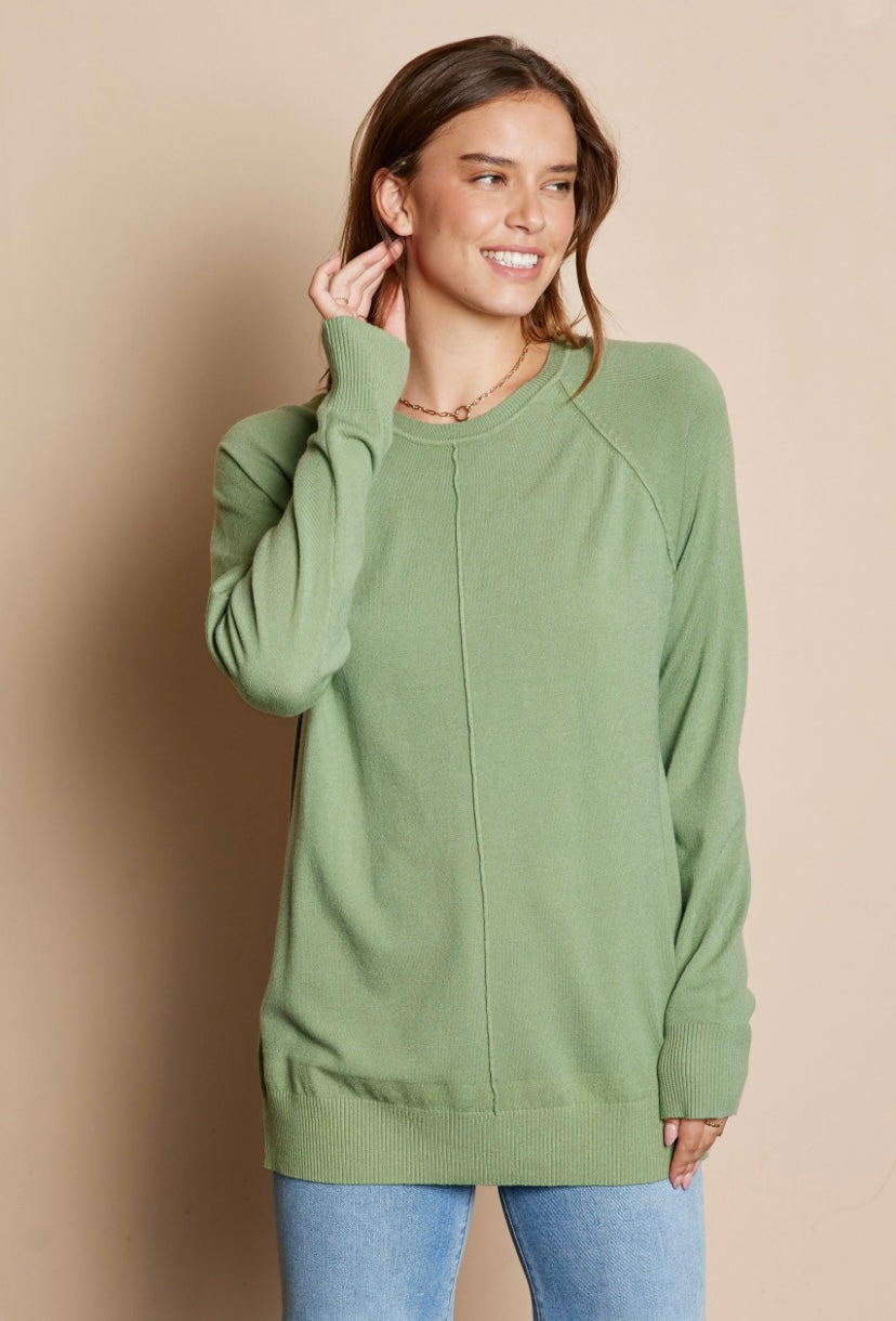 MOSS SOFT TOUCH SEAM DETAIL SWEATER
