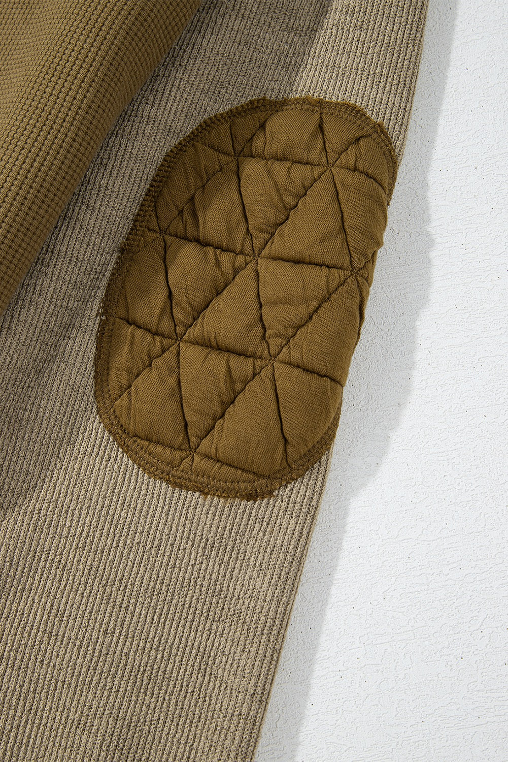 OLIVE QUILTED PATCHWORK HOODED JACKET