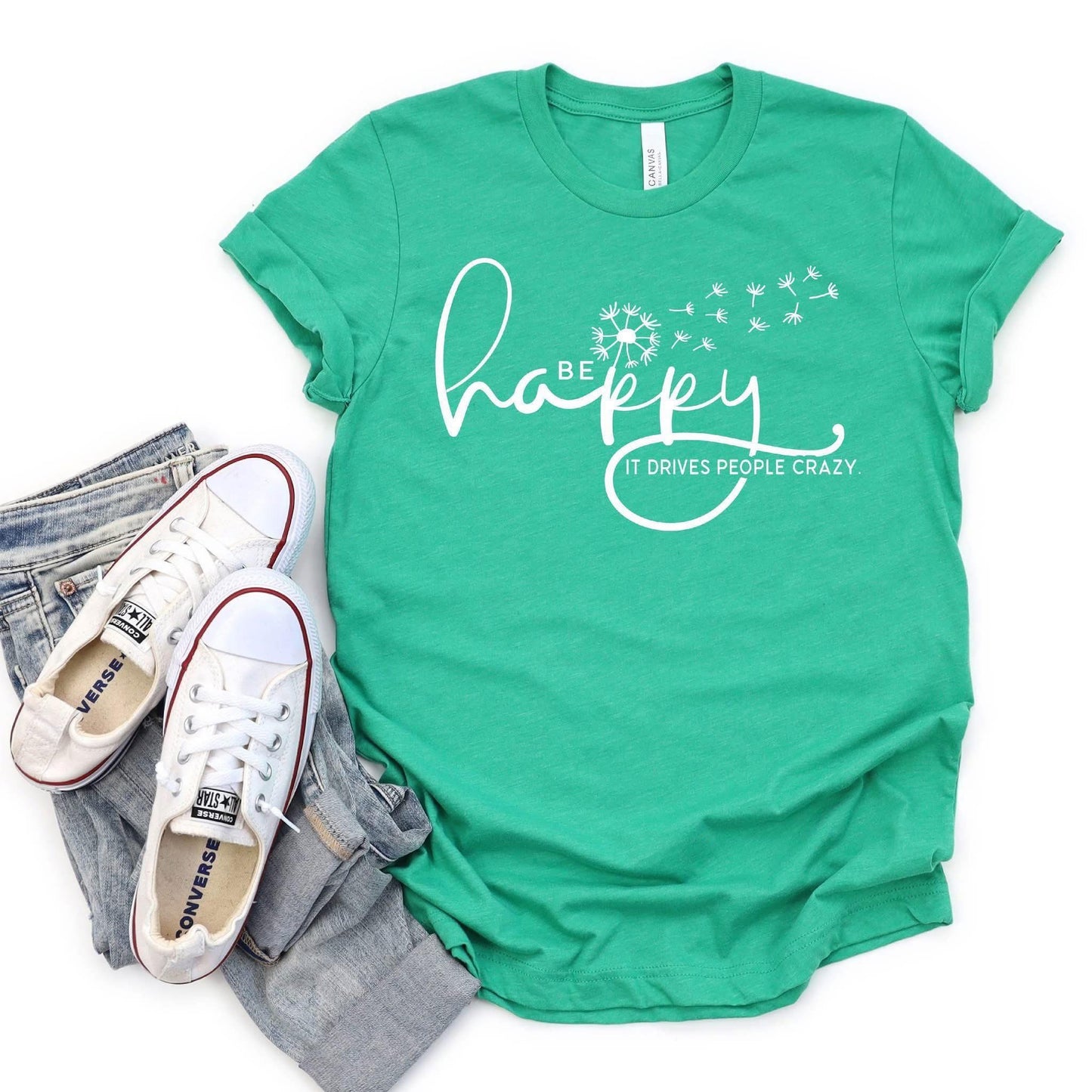 PREORDER BE HAPPY SMALL NEON BLUE T
