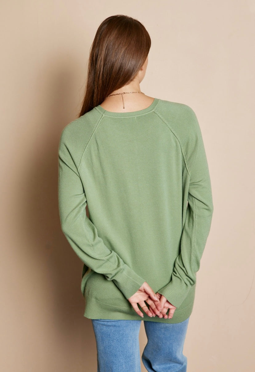 MOSS SOFT TOUCH SEAM DETAIL SWEATER