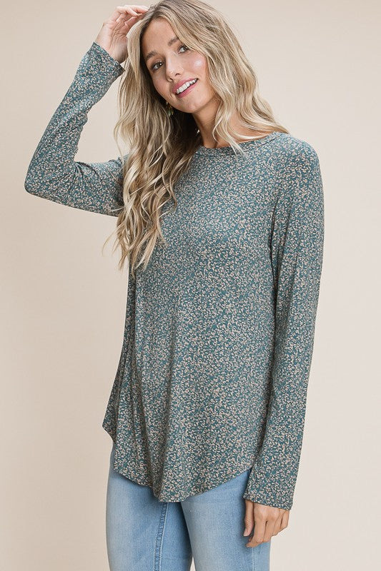 TEAL FLORAL TOP
