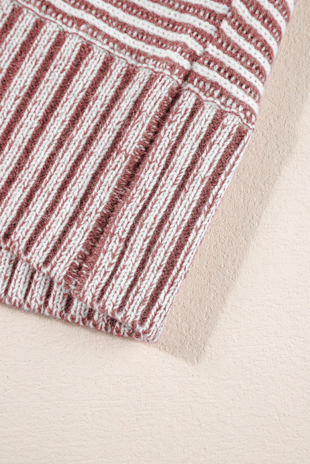 PREORDER RED DAHLIA STRIPED RIBBED KNIT BOATNECK BAGGY SWEATER