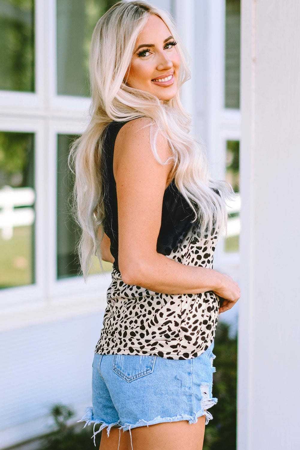 LEOPARD NOTCHED TANK