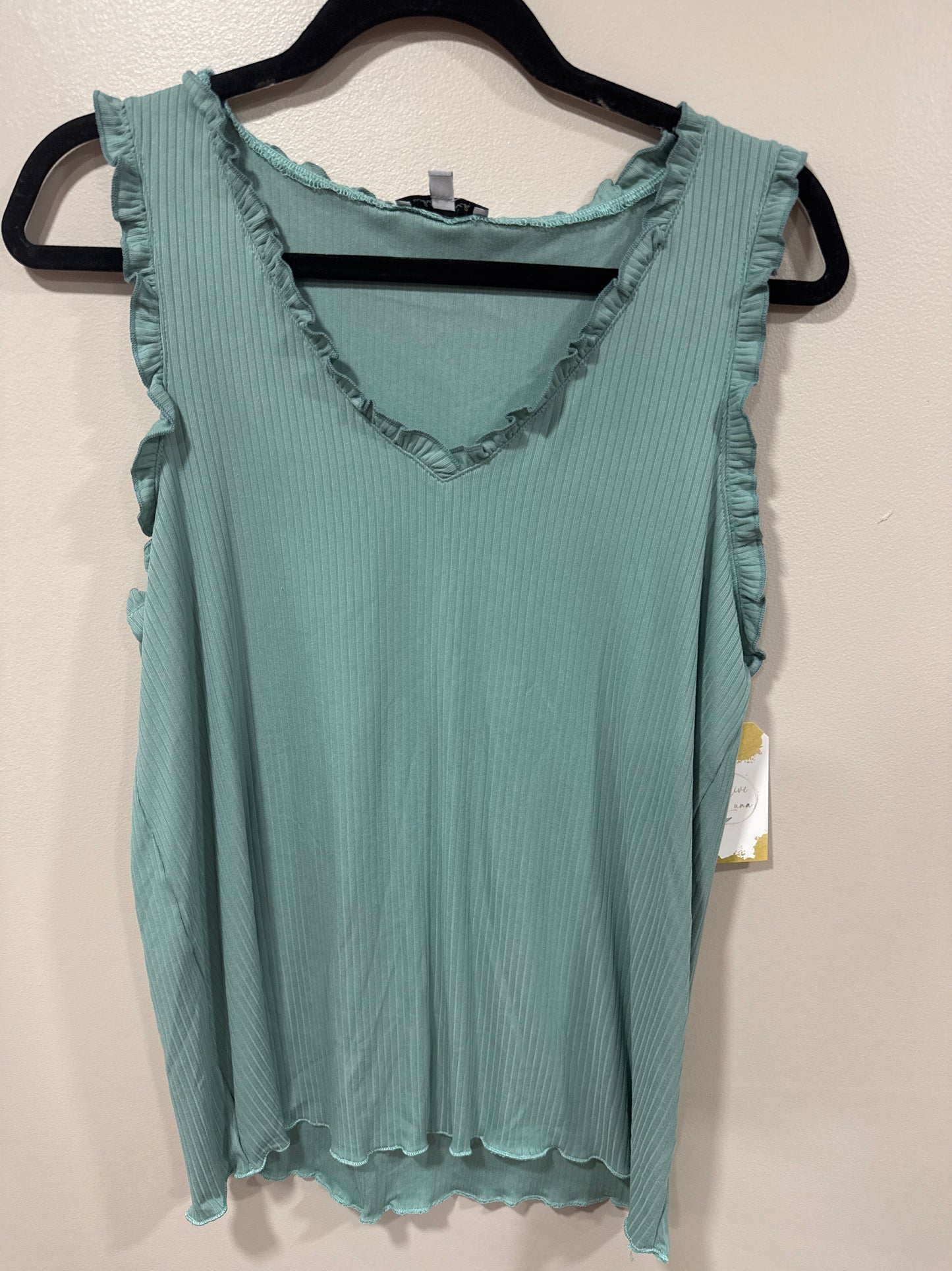 SEAFOAM RUFFLE TANK SIZE SMALL