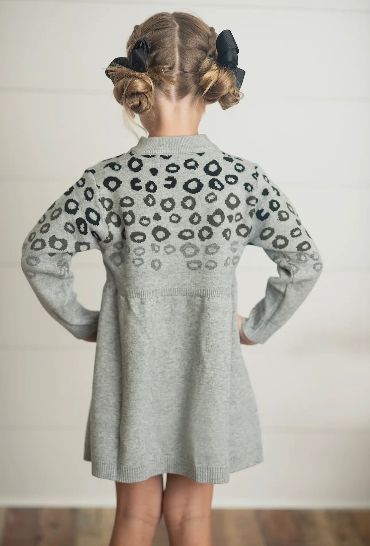 KIDS LEOPARD SWEATER DRESS