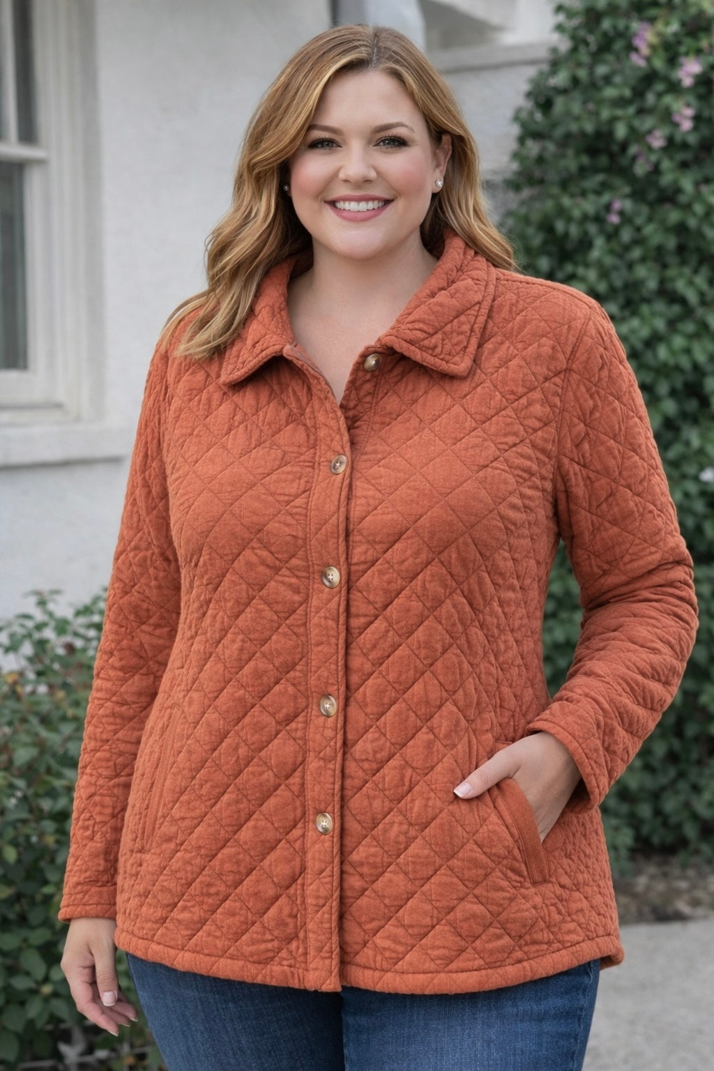 MICHELLE MAE QUILTED BUTTON DOWN JACKET