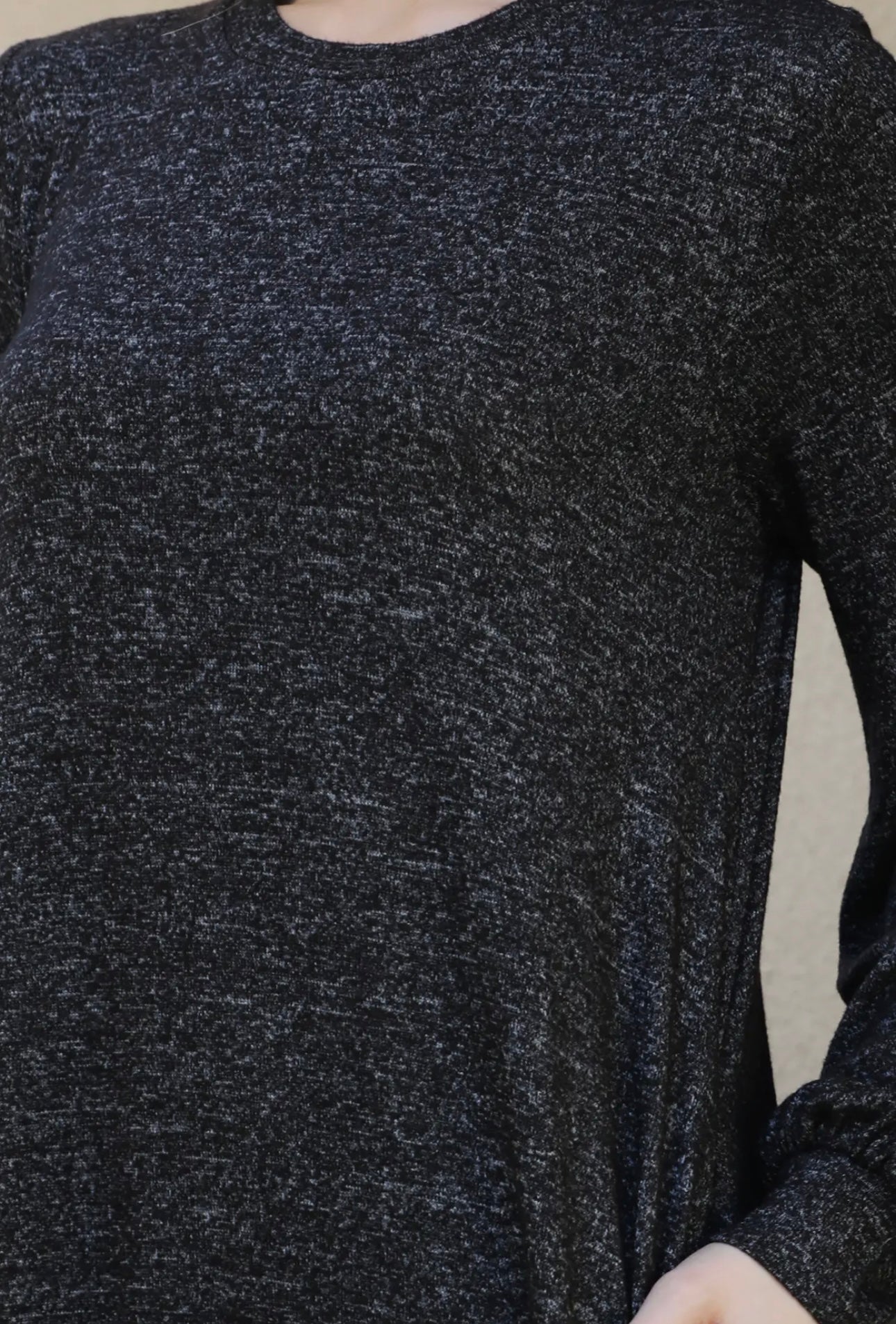 BLACK 2 TONE HACCI BRUSHED DRESS