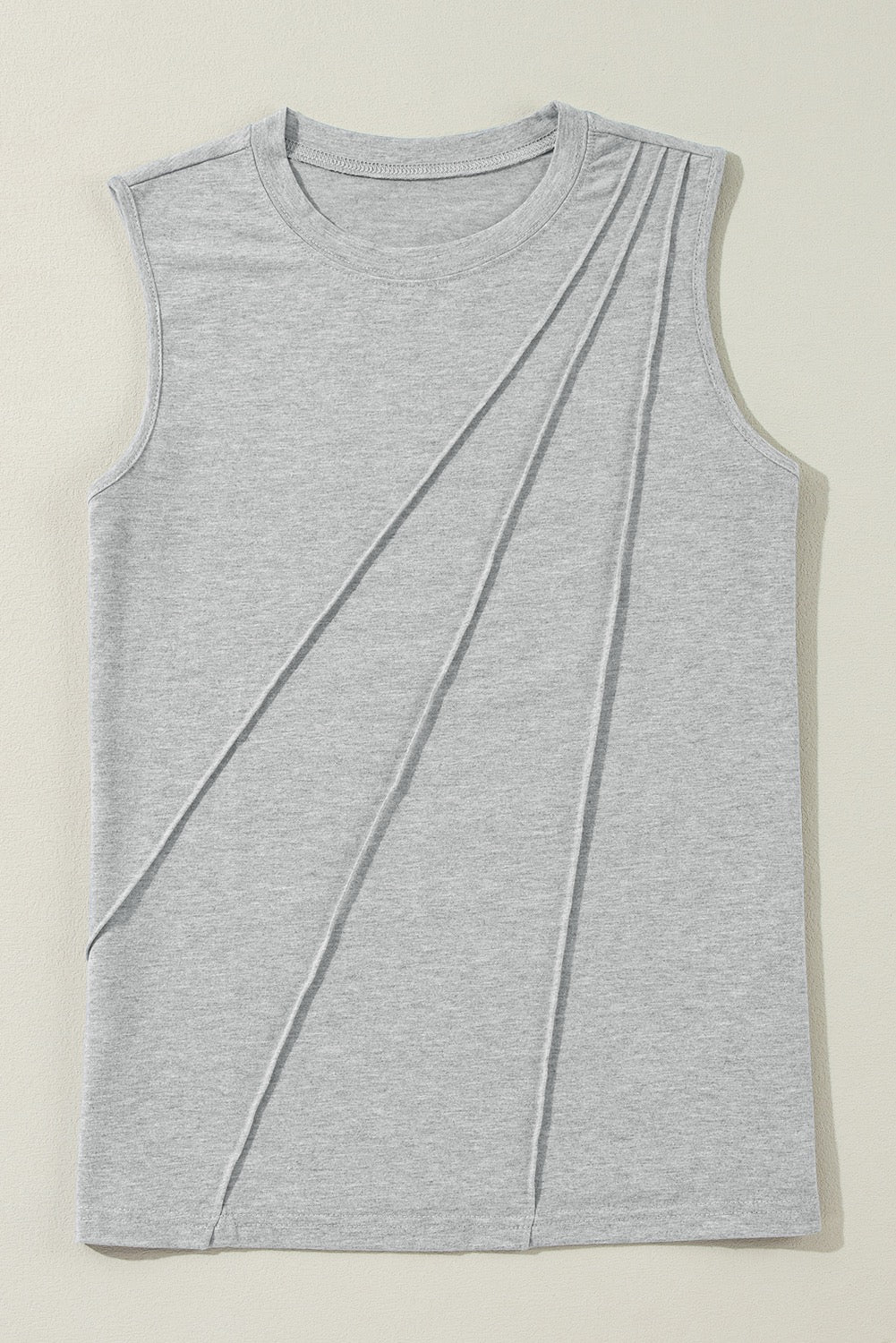 GRAY PLEATED TANK