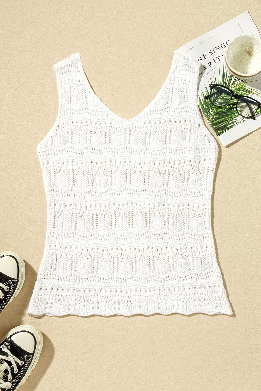 IVORY KNIT TANK