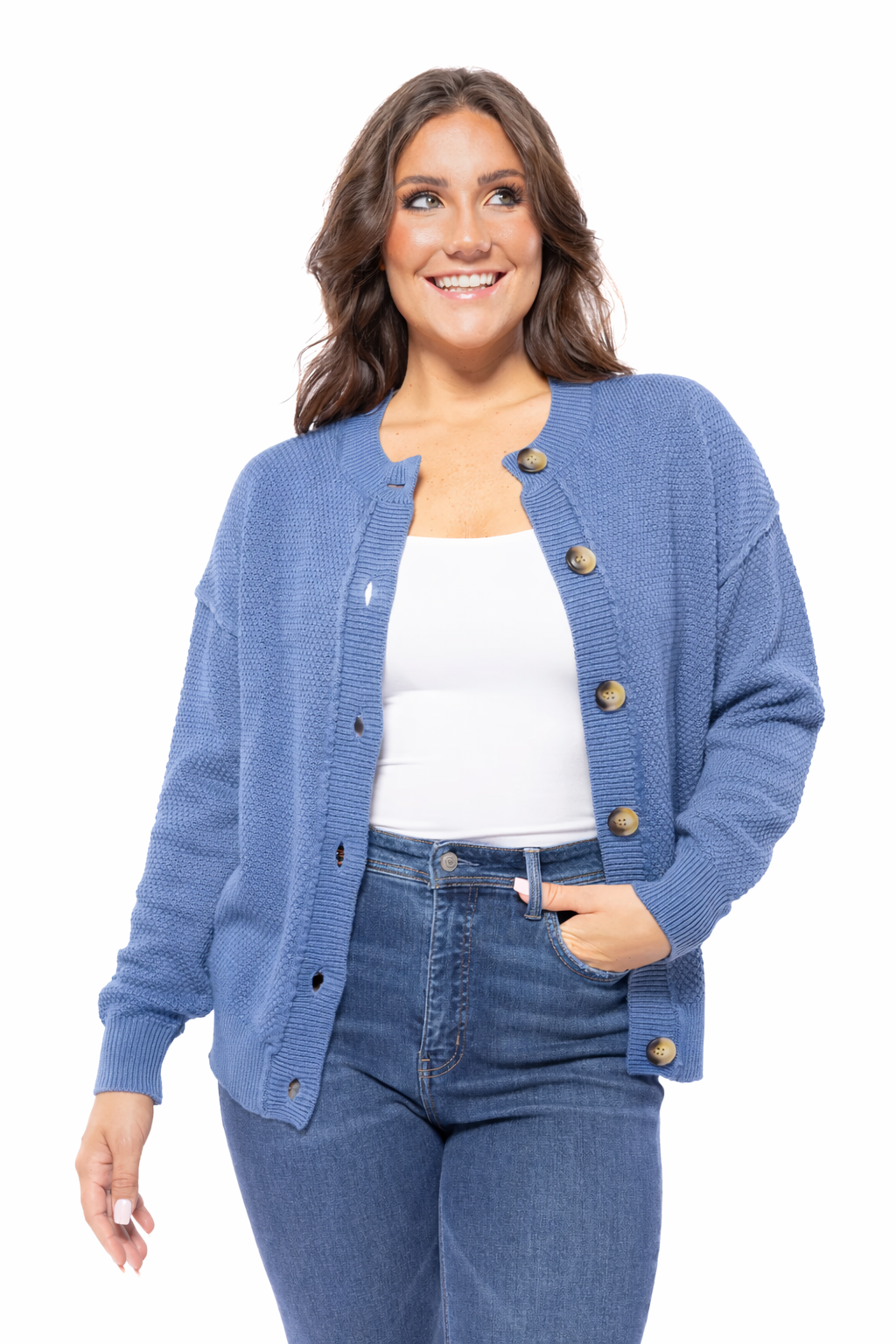 DENIM BLUE SWEETEST LAYER CARDIGAN