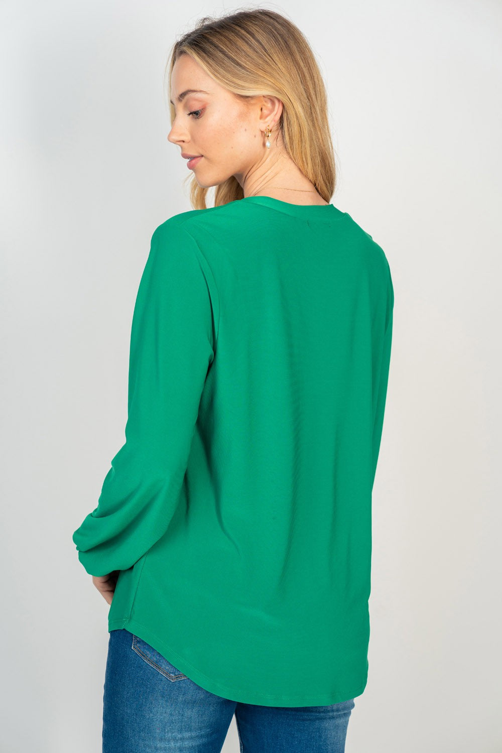 LONG SLEEVE MANDARIN COLLAR TOP (multiple colors available)