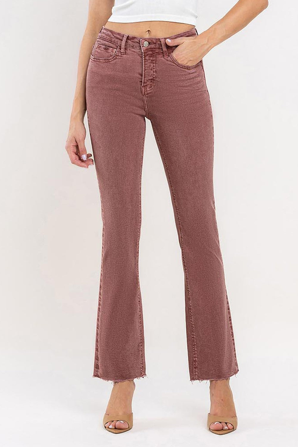 LOVERVET WINE MID-RISE BOOTCUT DENIM