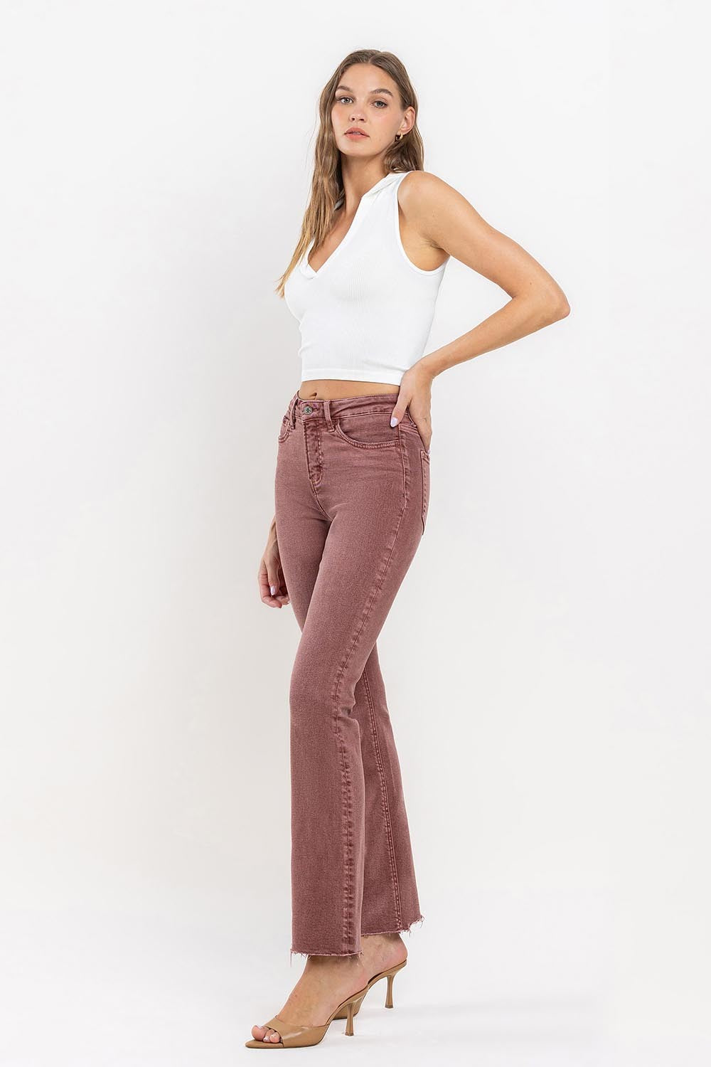 LOVERVET WINE MID-RISE BOOTCUT DENIM
