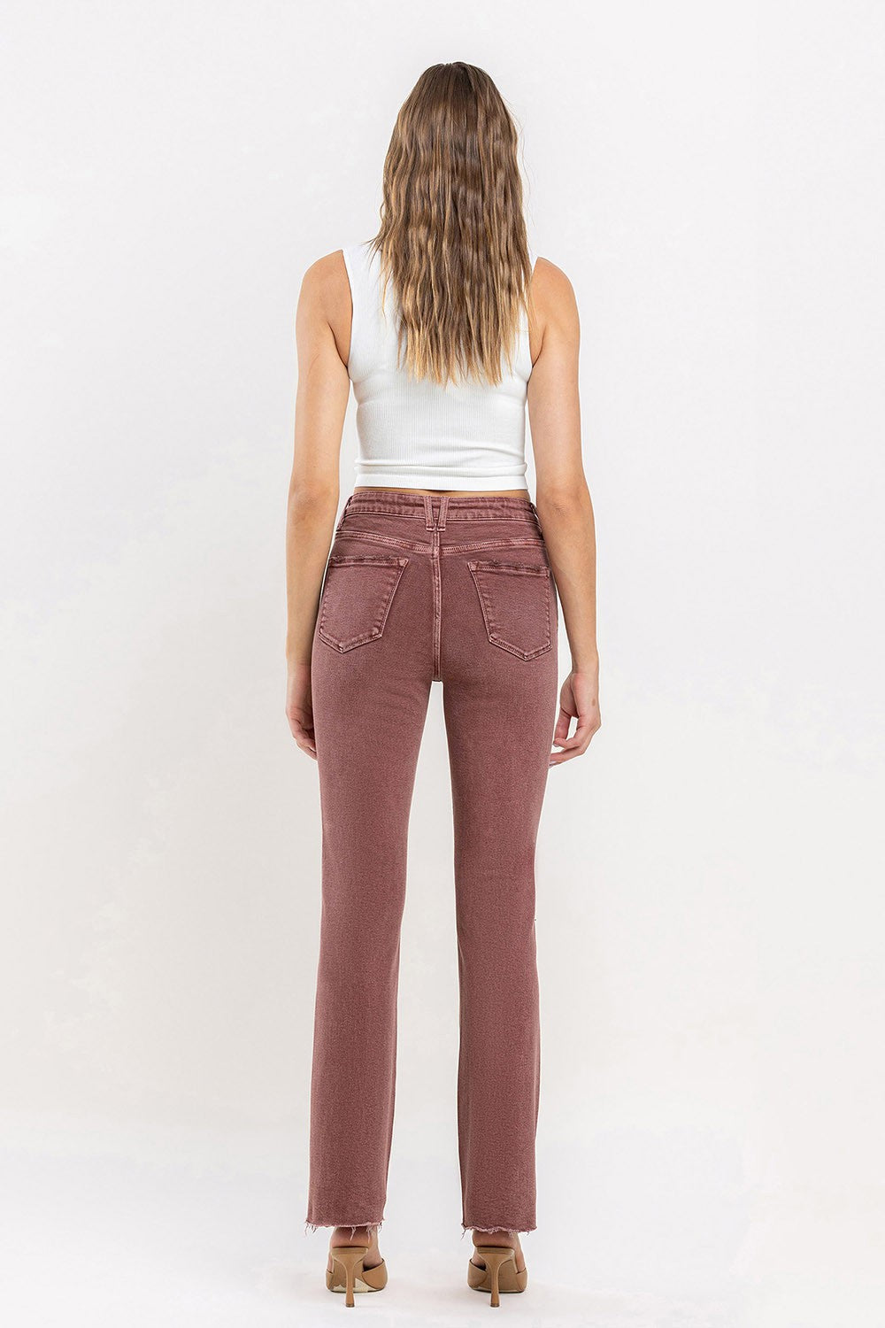 LOVERVET WINE MID-RISE BOOTCUT DENIM