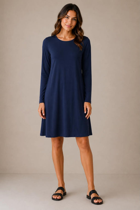 MICHELLE MAE NAVY TUNIC DRESS