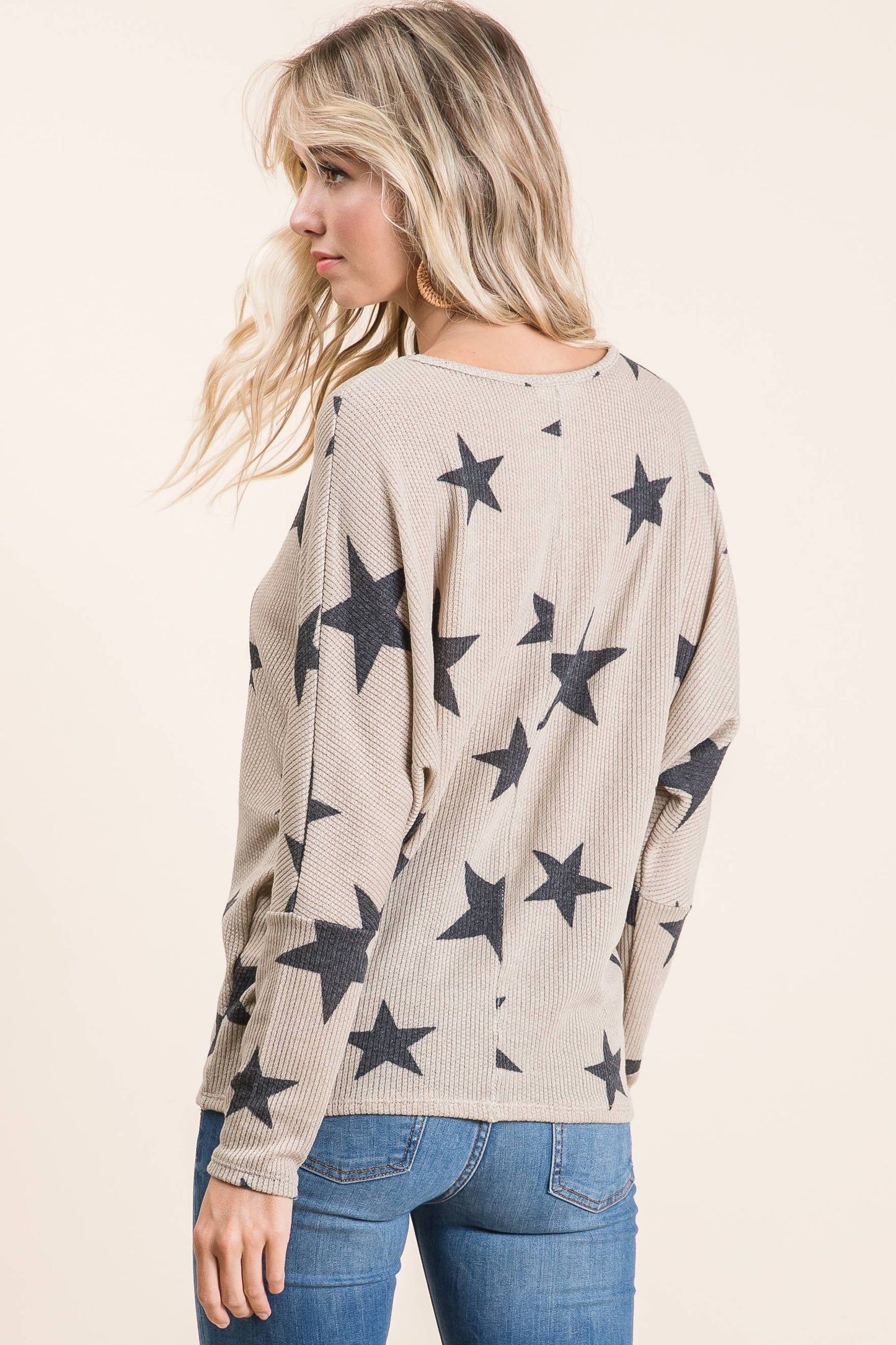 STAR PRINT WAFFLE TUNIC