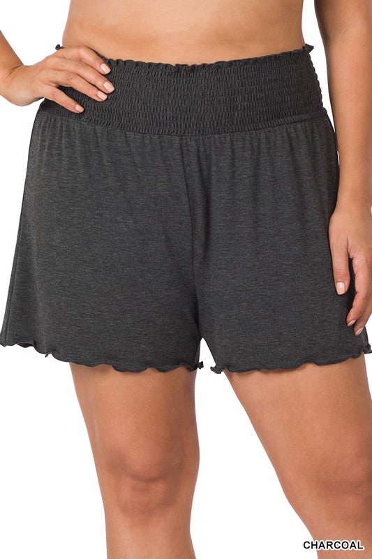 SMOCKED WAIST SHORTS (multiple colors available)