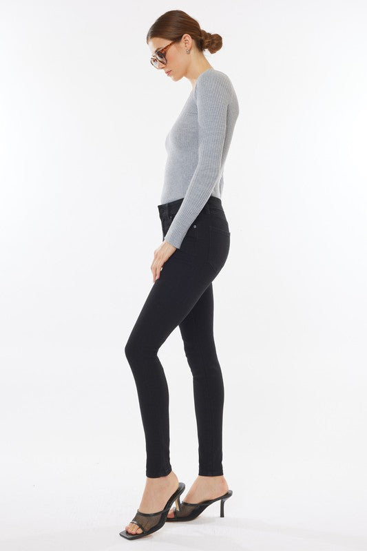 KANCAN MID-RISE BLACK SUPER SKINNY JEANS