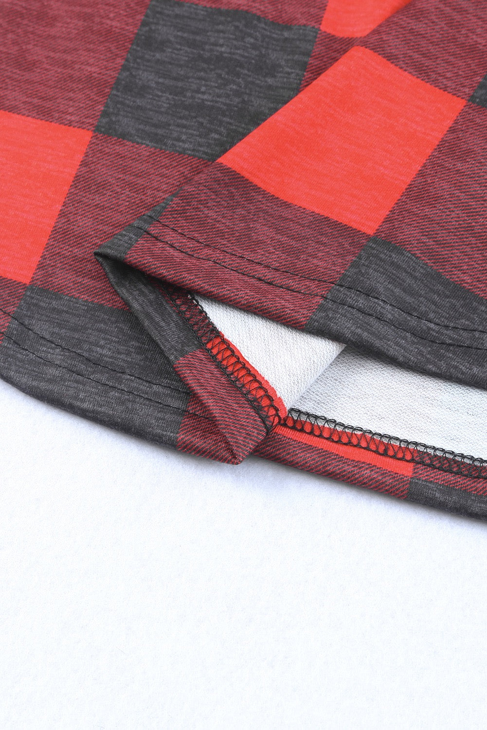 RED PATCHWORK DRAWSTRING HOODIE
