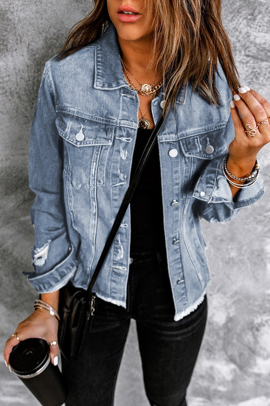 RAW HEM DENIM JACKET