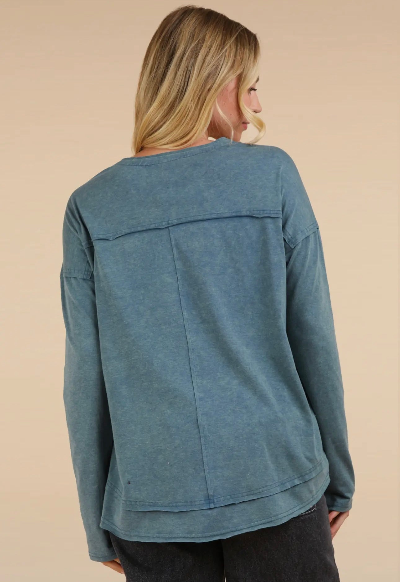 MINERAL WASH COMFY BLUE TOP