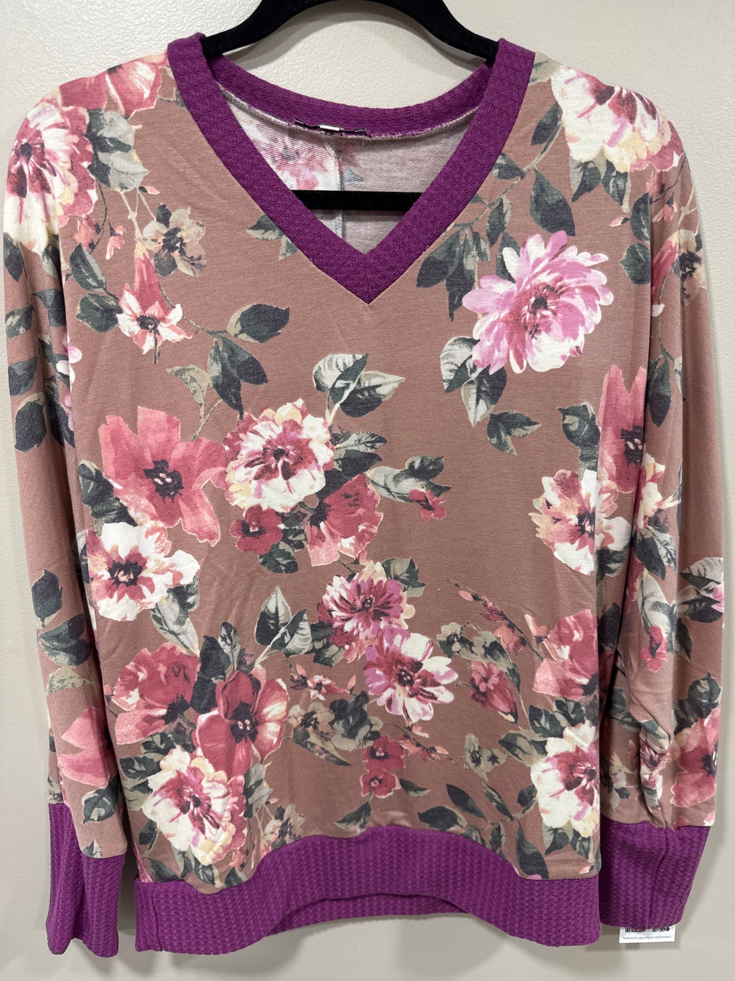 FLORAL VNECK LONG SLEEVE