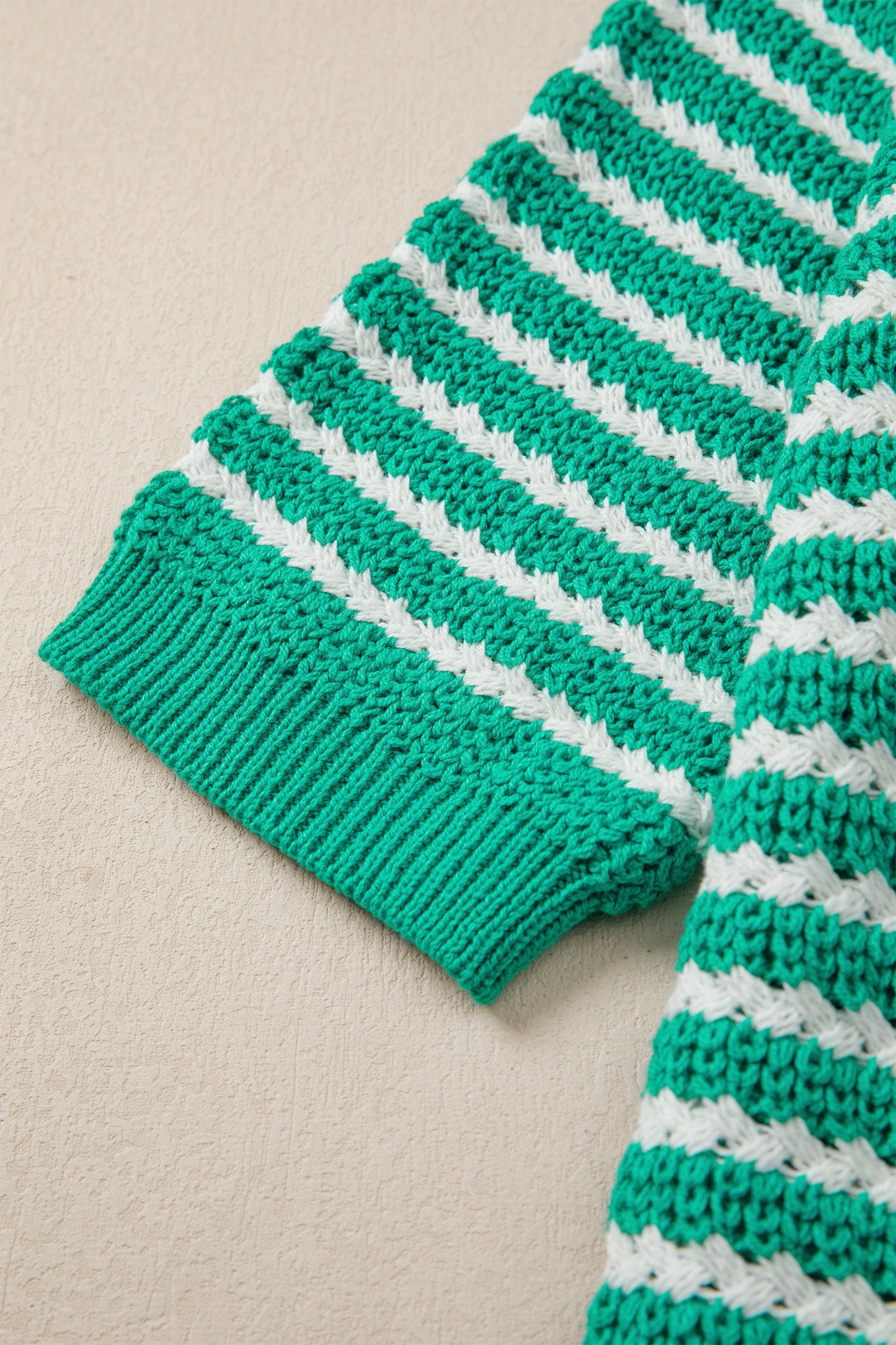 GREEN STRIPED BOW SWEATER