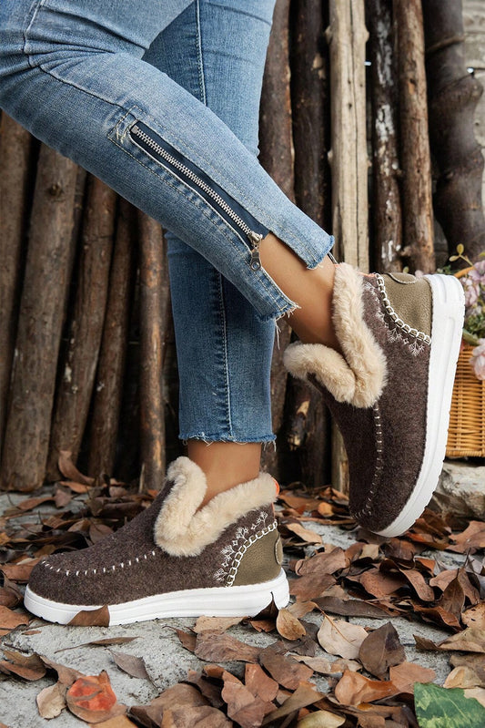 PREORDER BROWN PLUSH ANKLE BOOTLETS