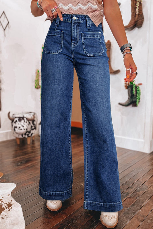 PREORDER SAIL BLUE WIDE LEG HIGH WAIST JEANS