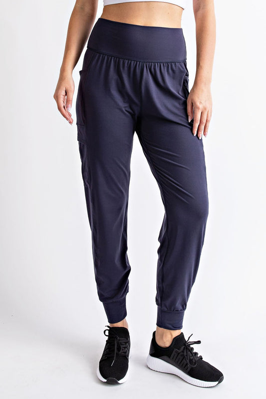 BUTTER SOFT NAVY JOGGERS WITH SIDE POCKETS
