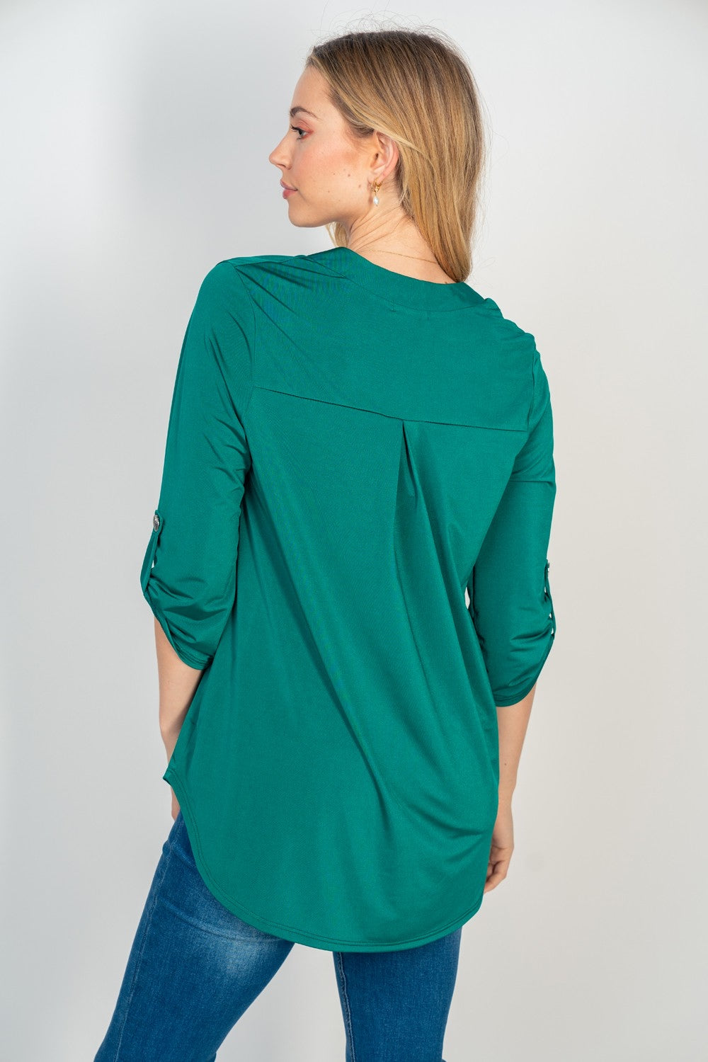 GABBY 3/4 BUTTON SLEEVE TOP (multiple colors)