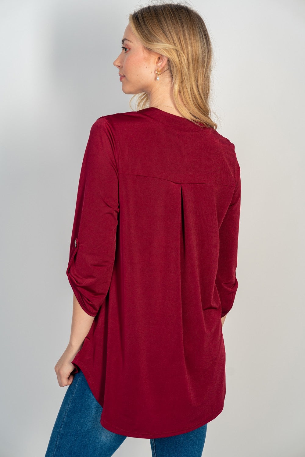 GABBY 3/4 BUTTON SLEEVE TOP (multiple colors)