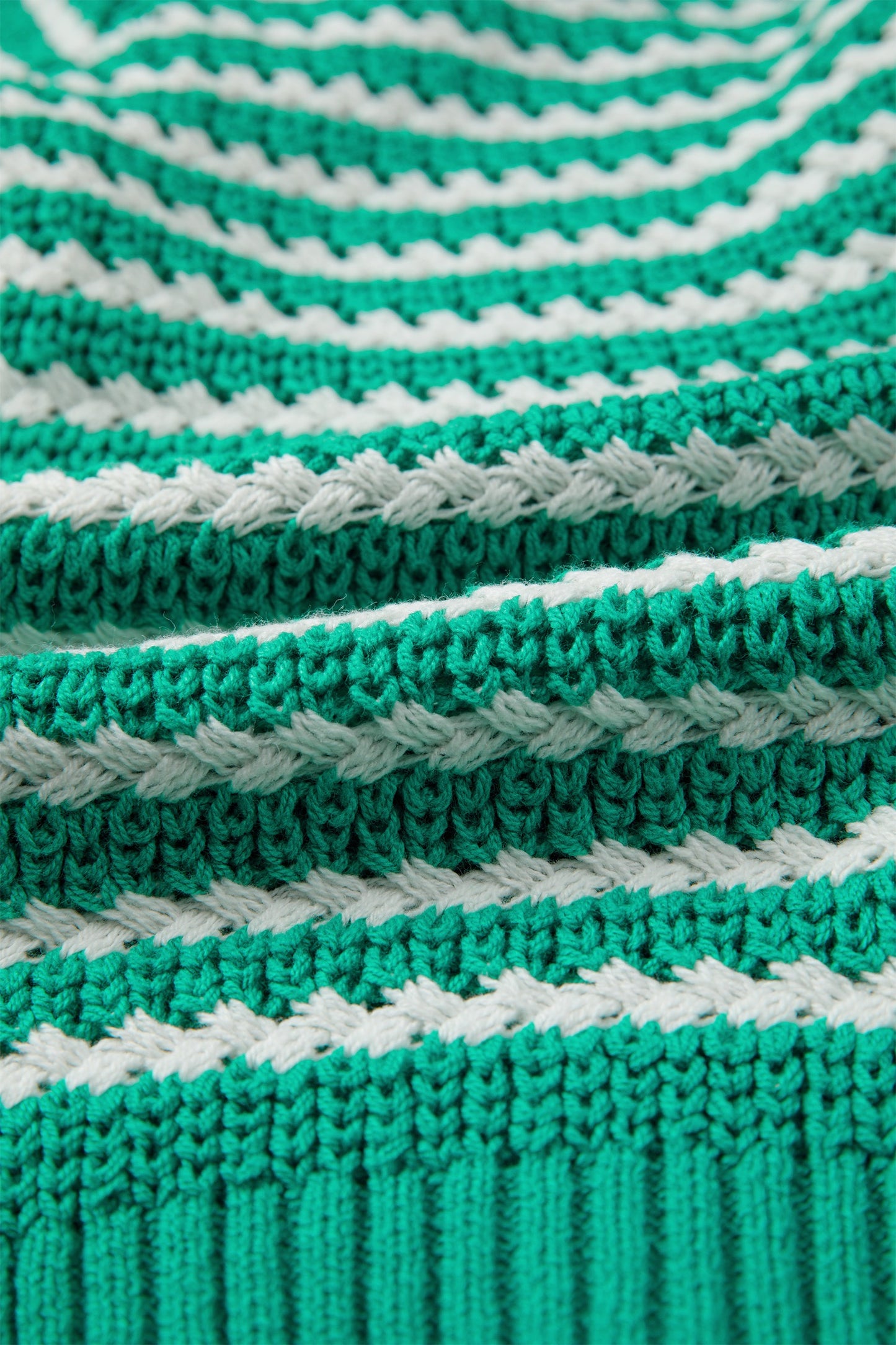 GREEN STRIPED BOW SWEATER