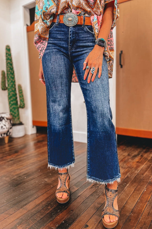 PREORDER MEDIUM WASH HIGH WAIST FLARED DENIM