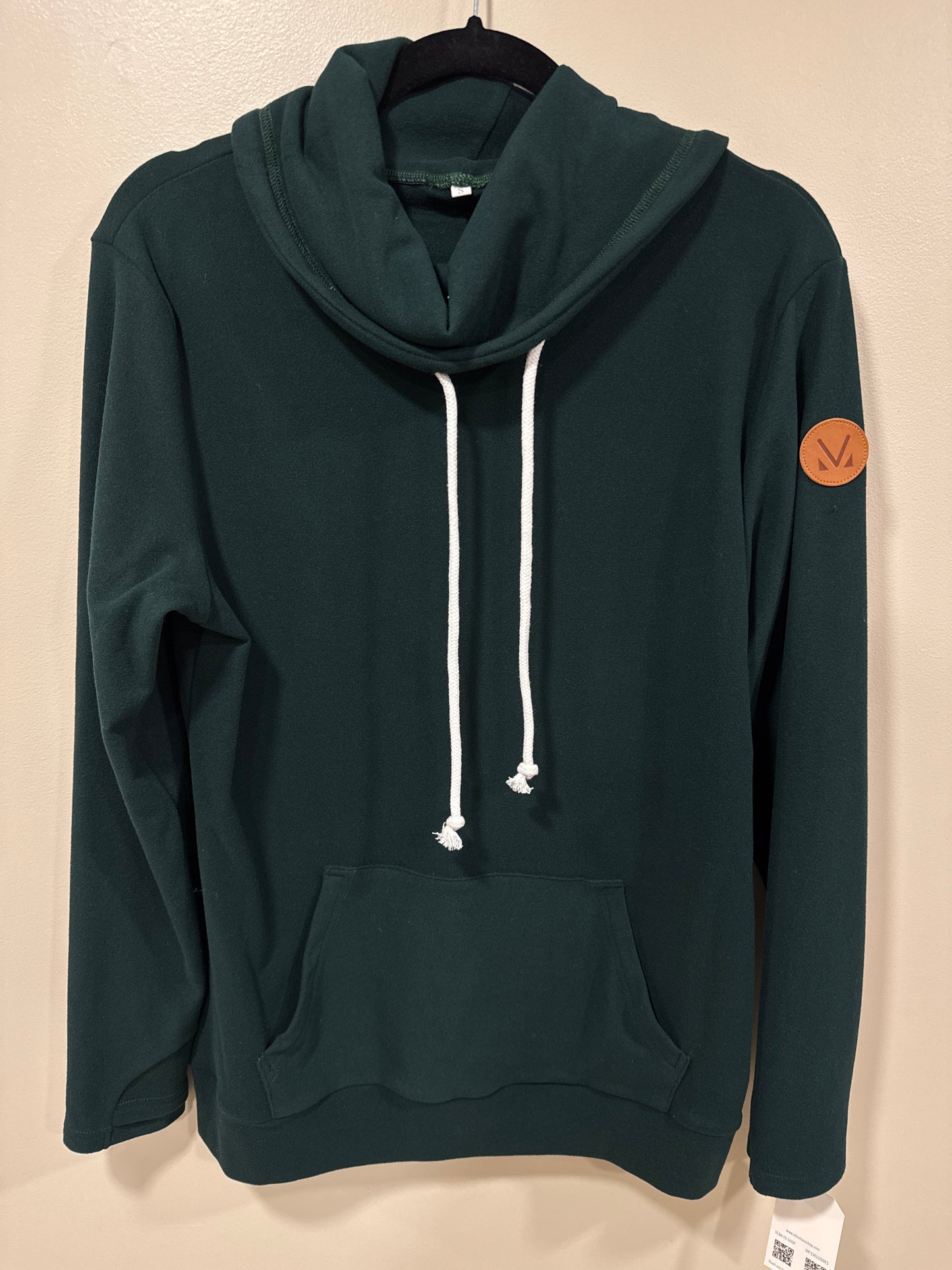 MICHELLE MAE DEEP FOREST LUXE FLEECE COWLNECK