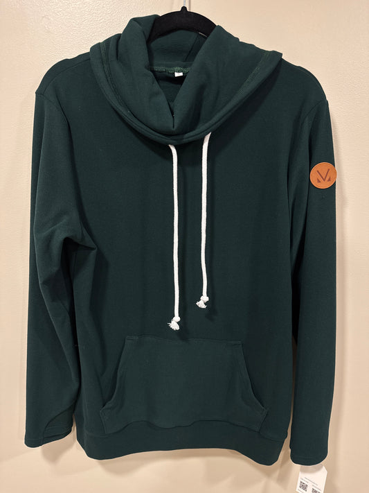 MICHELLE MAE DEEP FOREST LUXE FLEECE COWLNECK