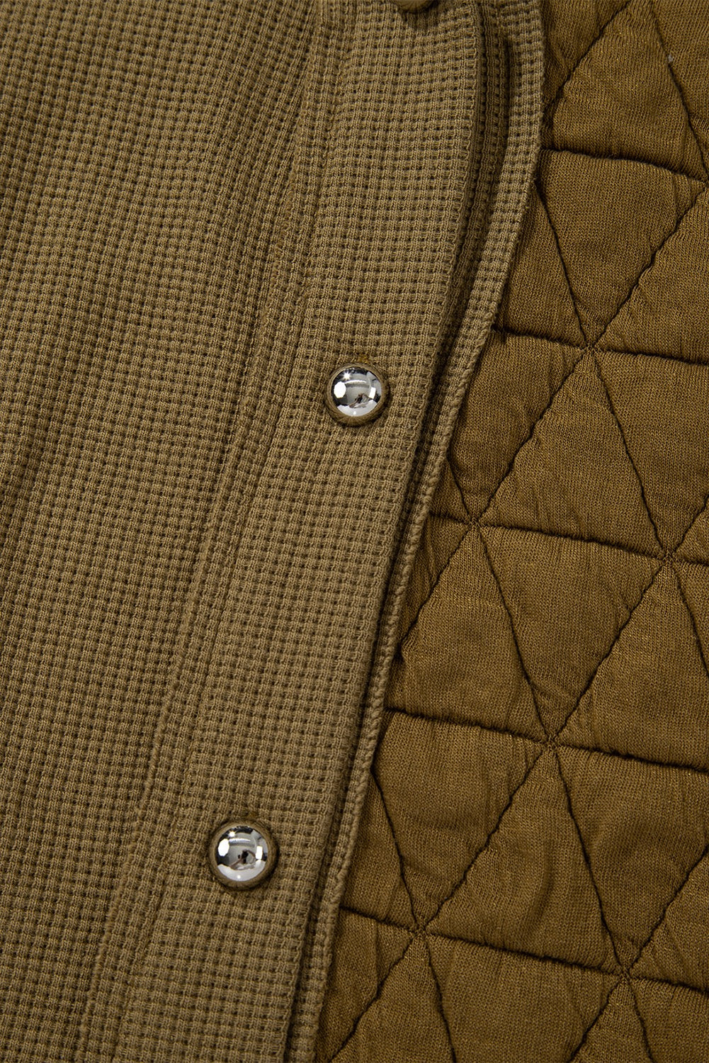 OLIVE QUILTED PATCHWORK HOODED JACKET
